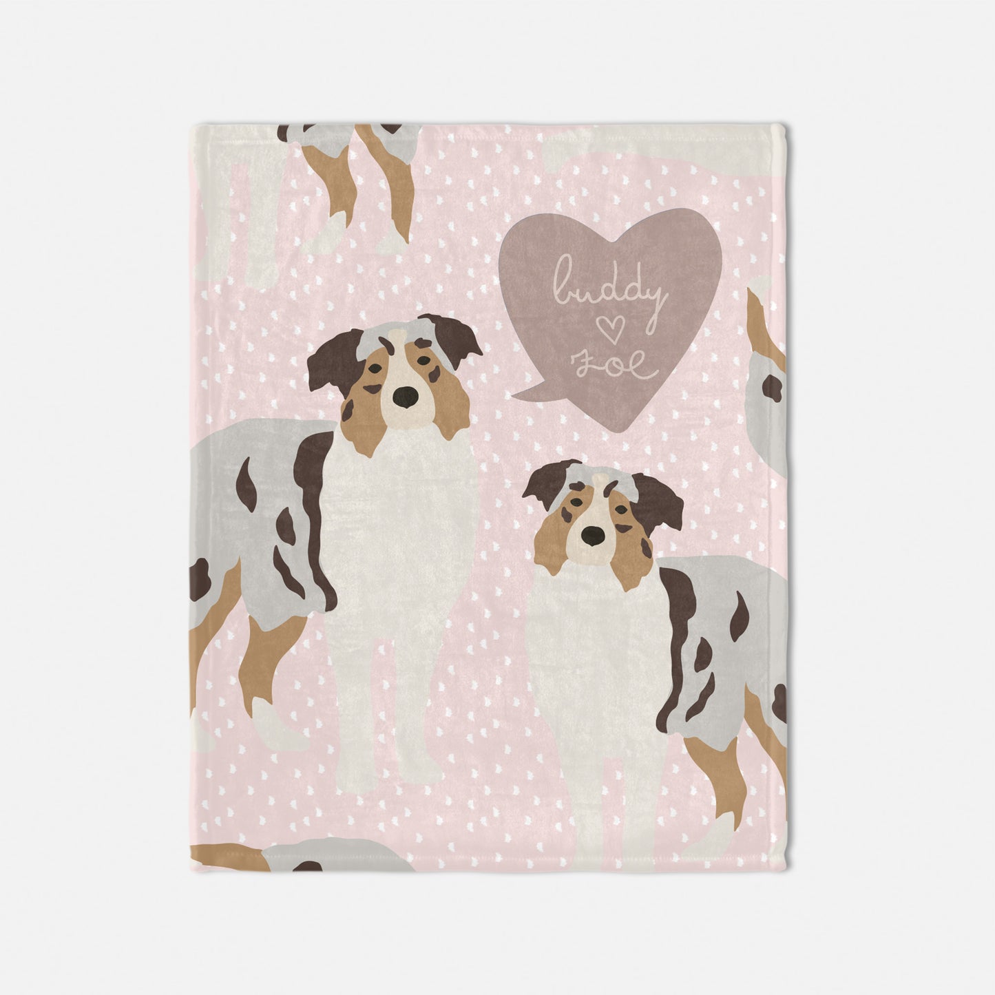 Australian Sherpherd Dog Personalized Baby Blanket