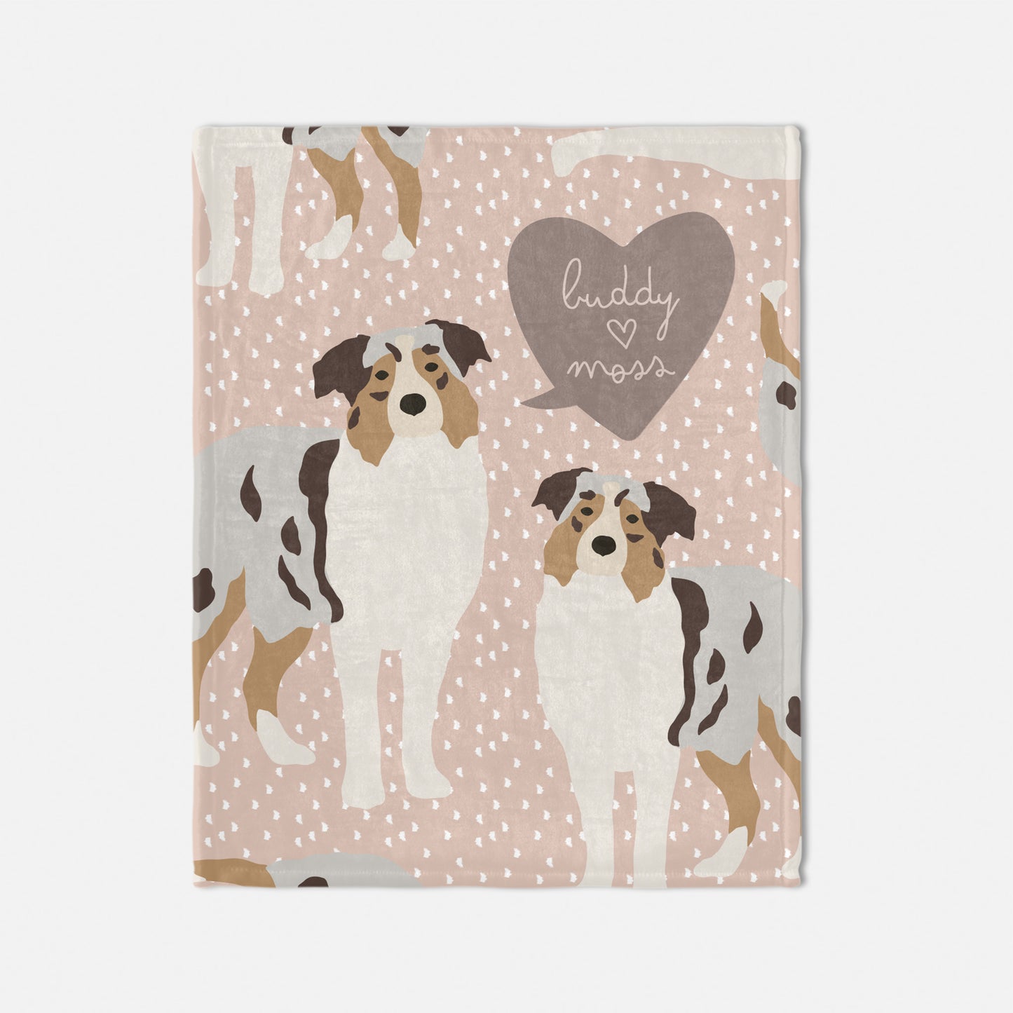 Australian Sherpherd Dog Personalized Baby Blanket