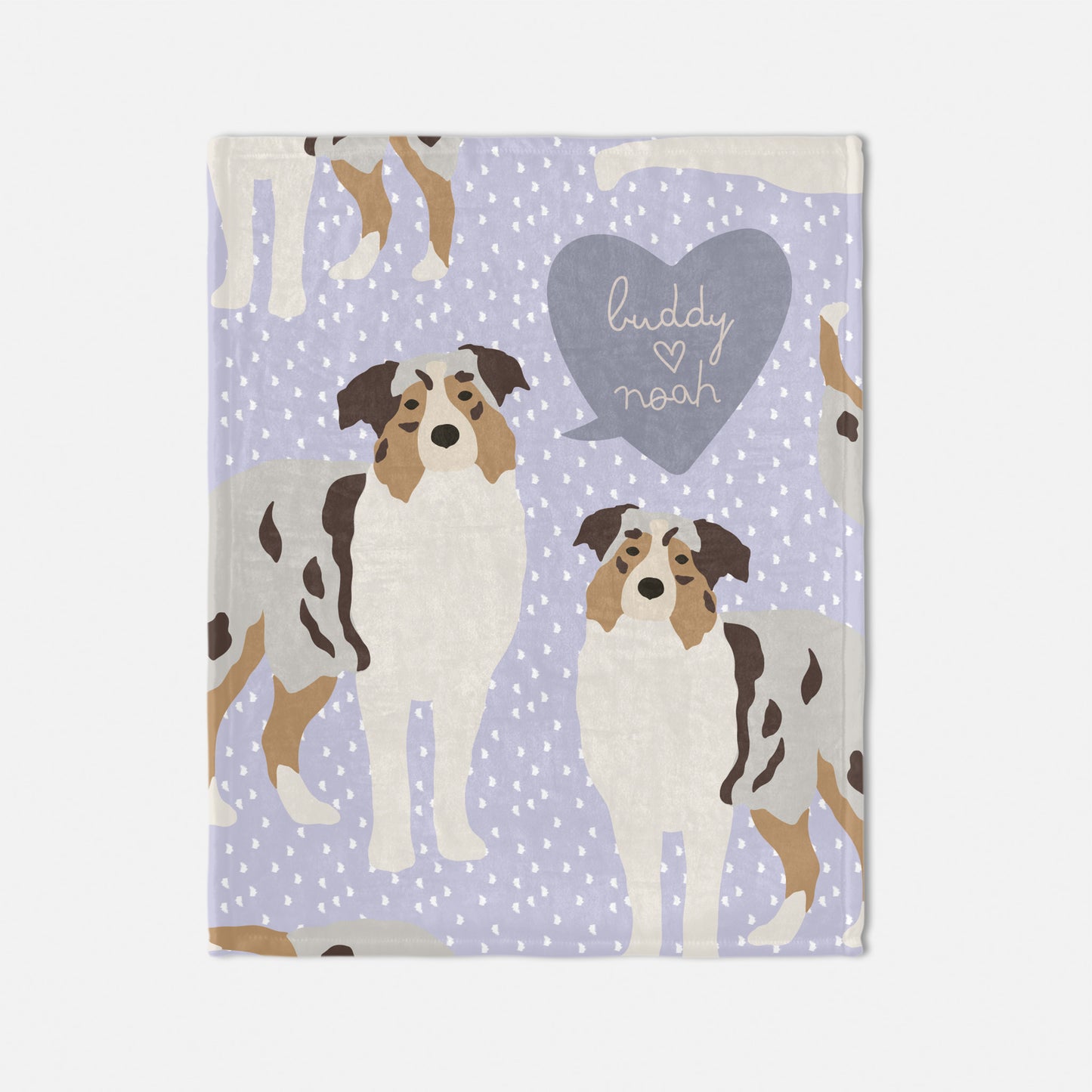 Australian Sherpherd Dog Personalized Baby Blanket