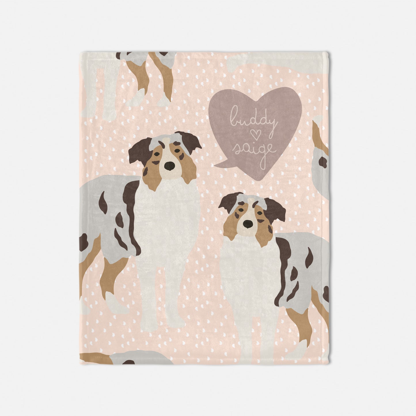 Australian Sherpherd Dog Personalized Baby Blanket