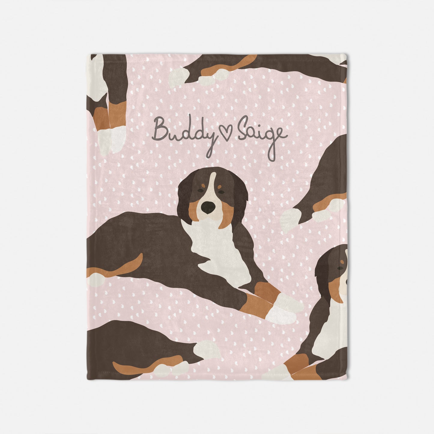 Bernese Dog Personalized Baby Blanket