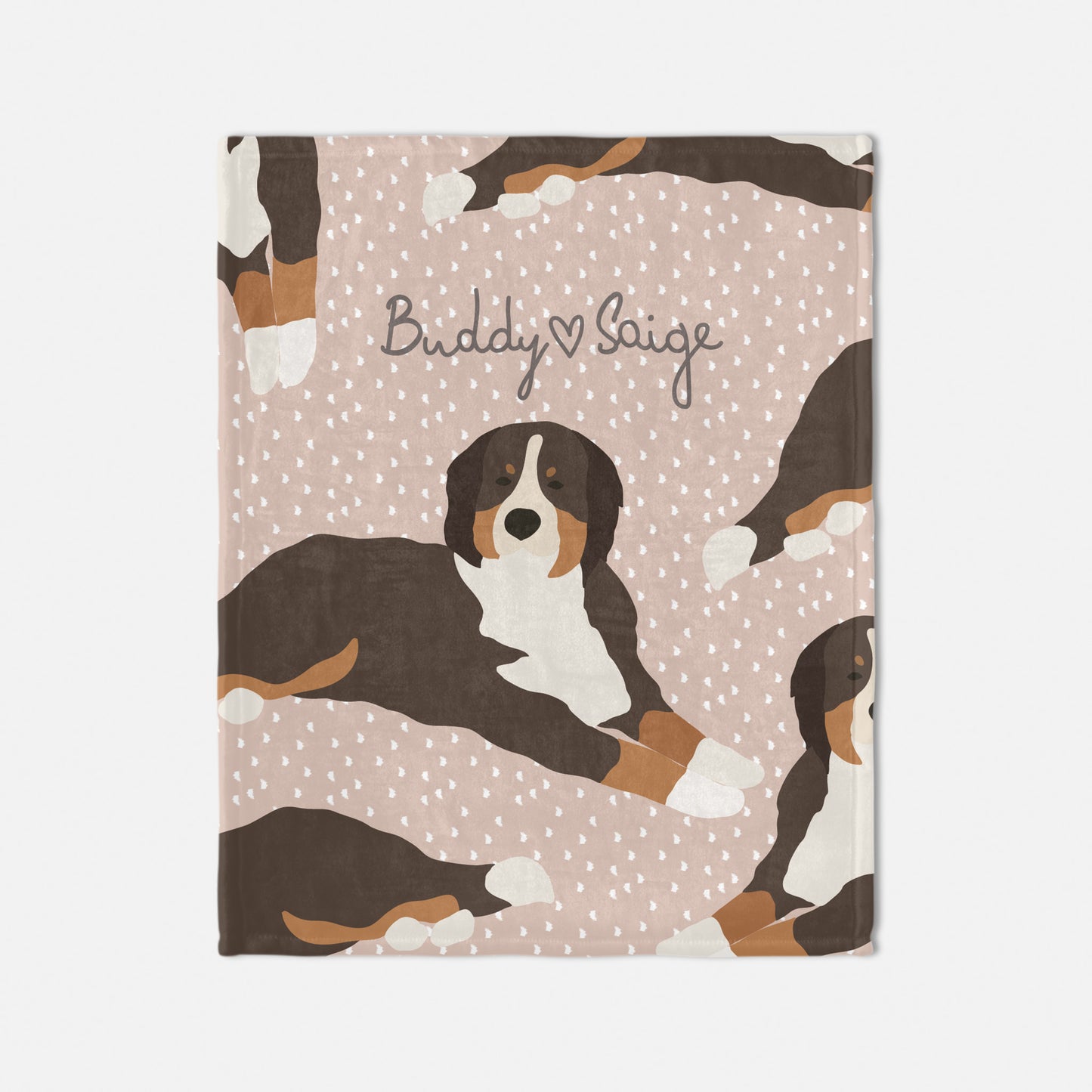 Bernese Dog Personalized Baby Blanket