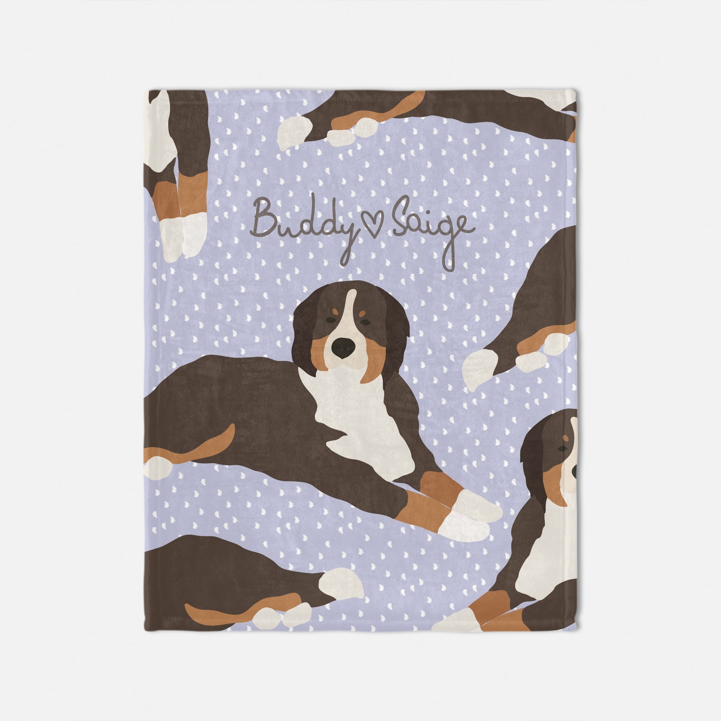 Bernese Dog Personalized Baby Blanket