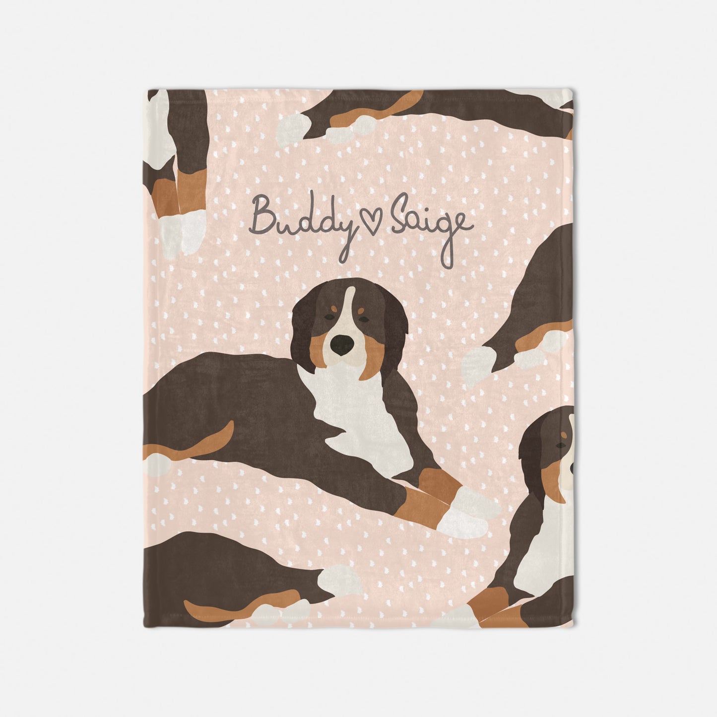 Bernese Dog Personalized Baby Blanket