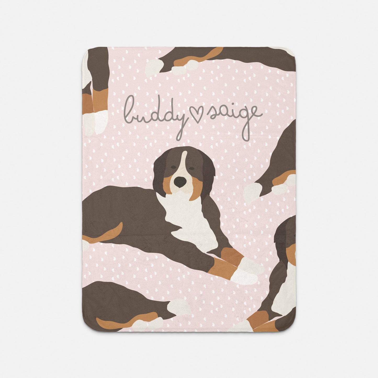 Bernese Dog Personalized Sherpa Baby Blanket