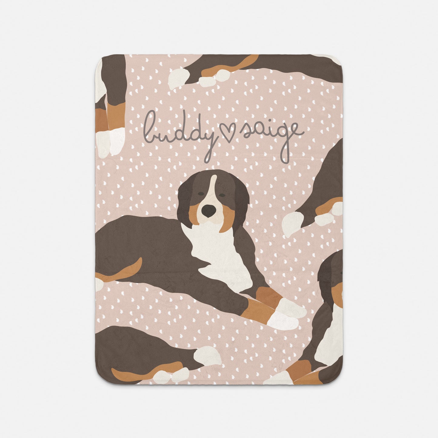 Bernese Dog Personalized Sherpa Baby Blanket