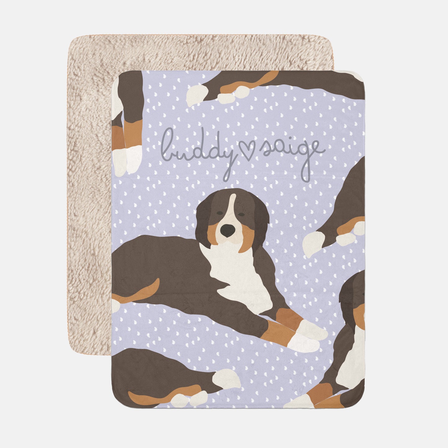 Bernese Dog Personalized Sherpa Baby Blanket