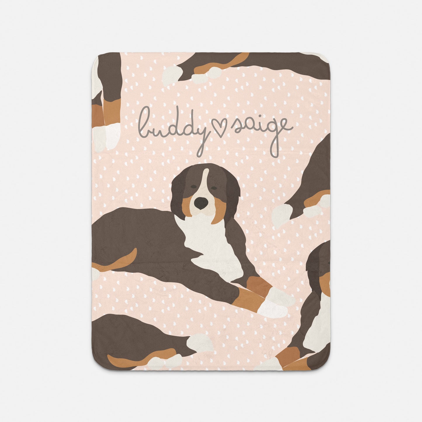 Bernese Dog Personalized Sherpa Baby Blanket