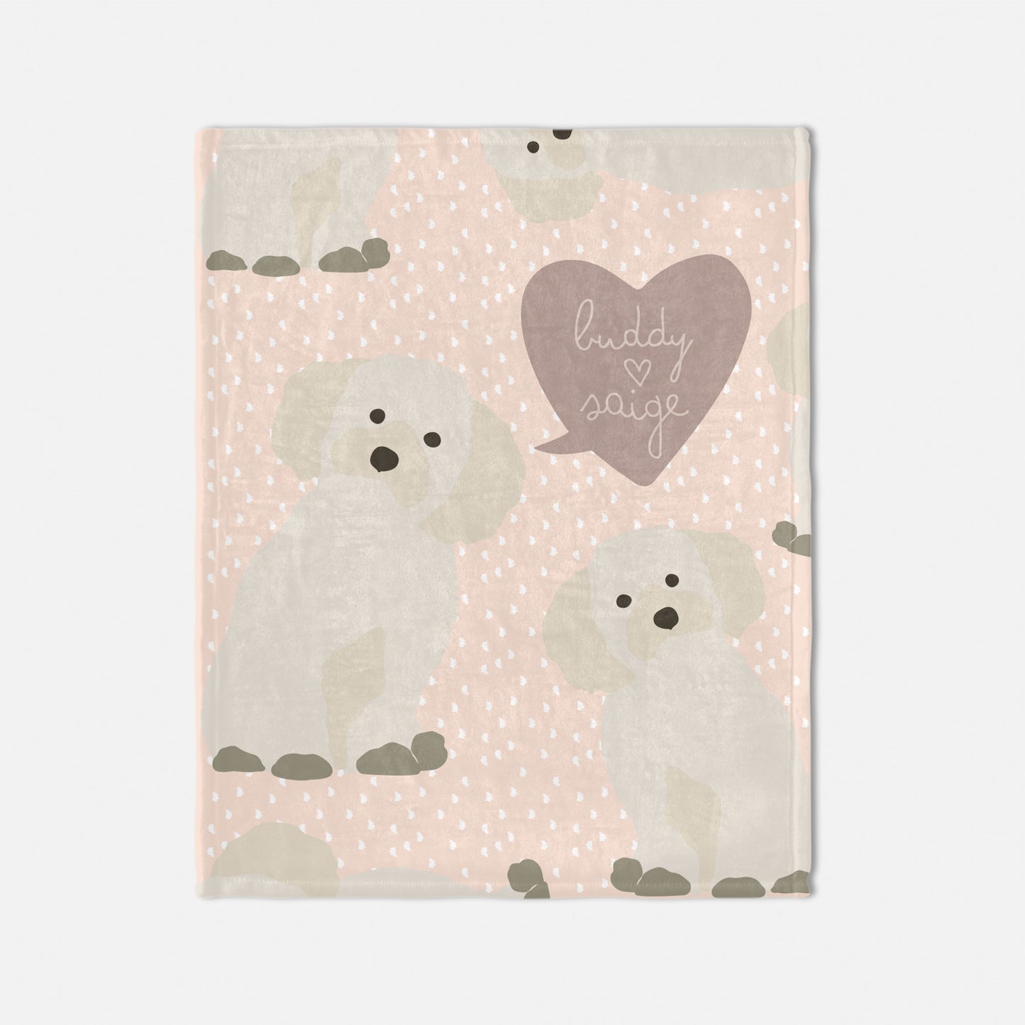 Bichon Dog Personalized Baby Blanket