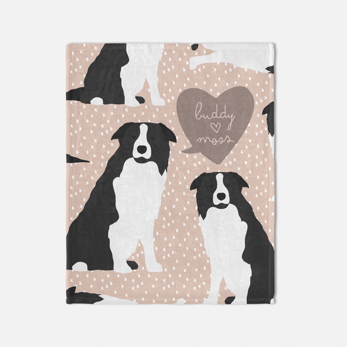Border Collie Dog Personalized Baby Blanket
