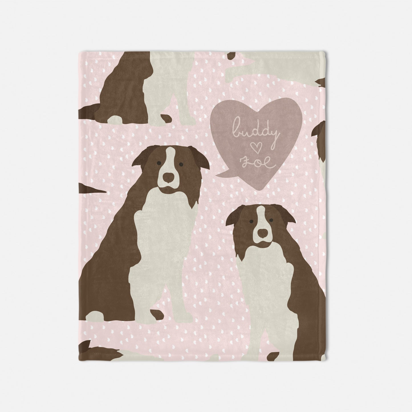 Border Collie Dog Personalized Baby Blanket