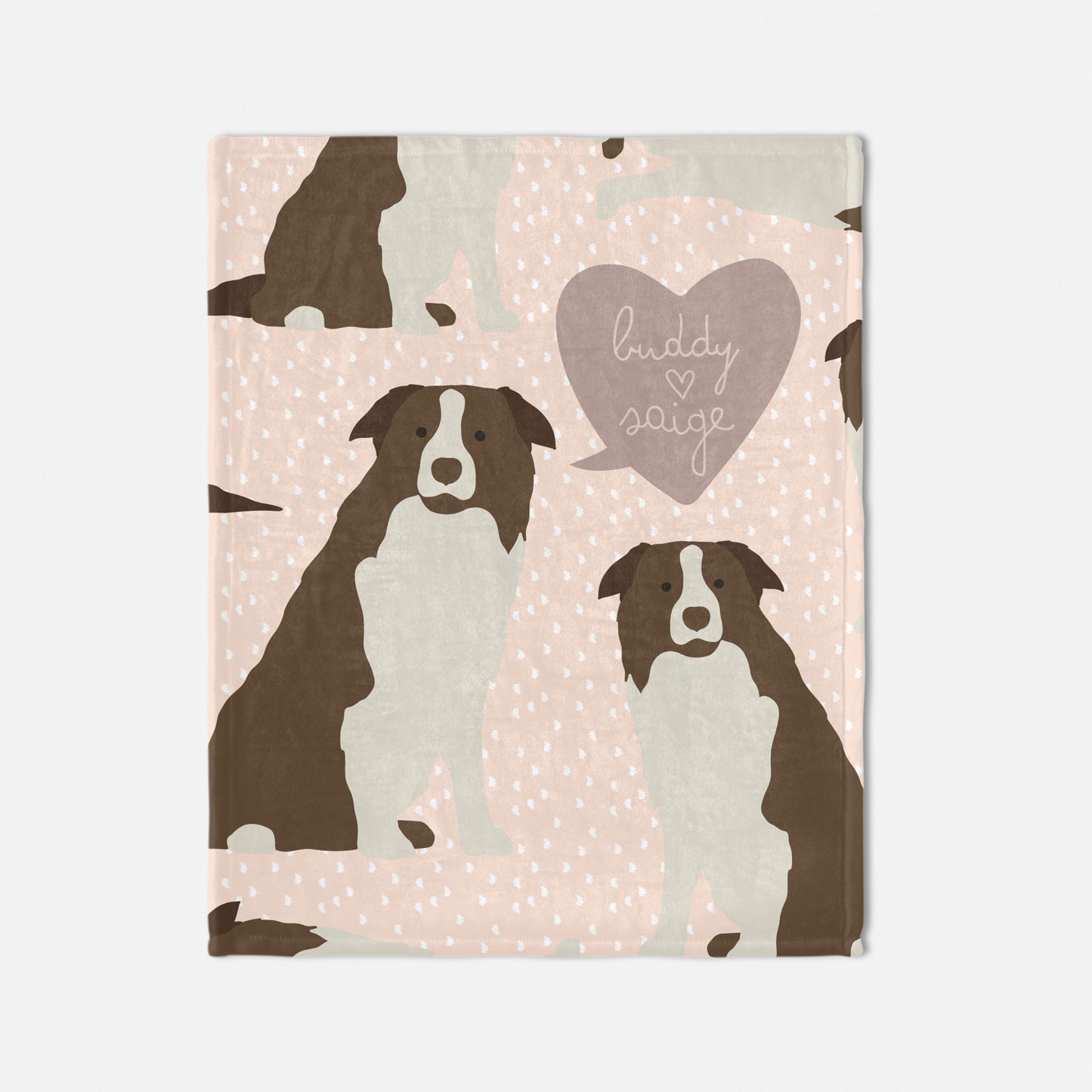 Border Collie Dog Personalized Baby Blanket