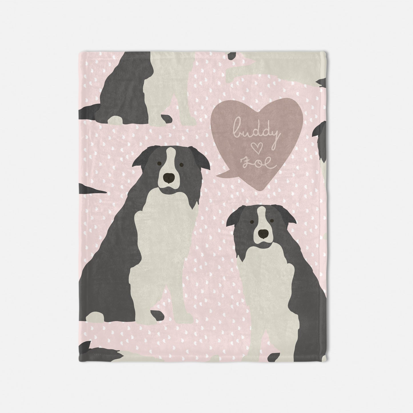 Border Collie Dog Personalized Baby Blanket