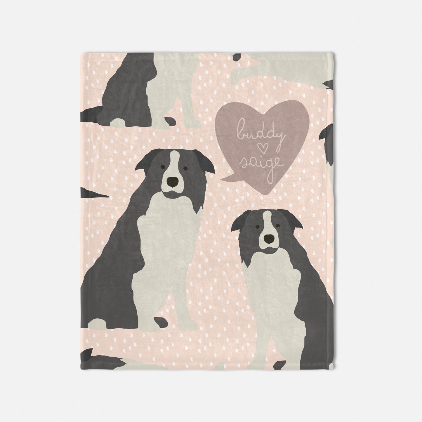 Border Collie Dog Personalized Baby Blanket