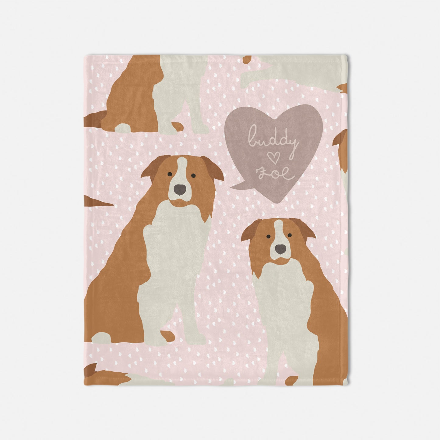 Border Collie Dog Personalized Baby Blanket