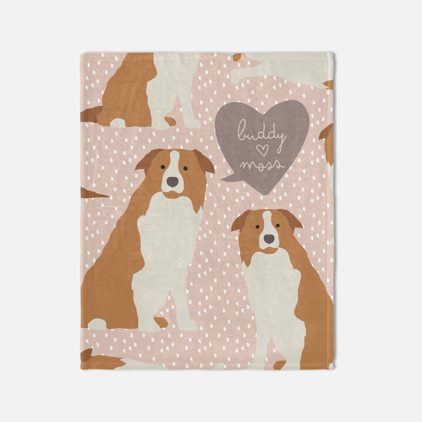Border Collie Dog Personalized Baby Blanket