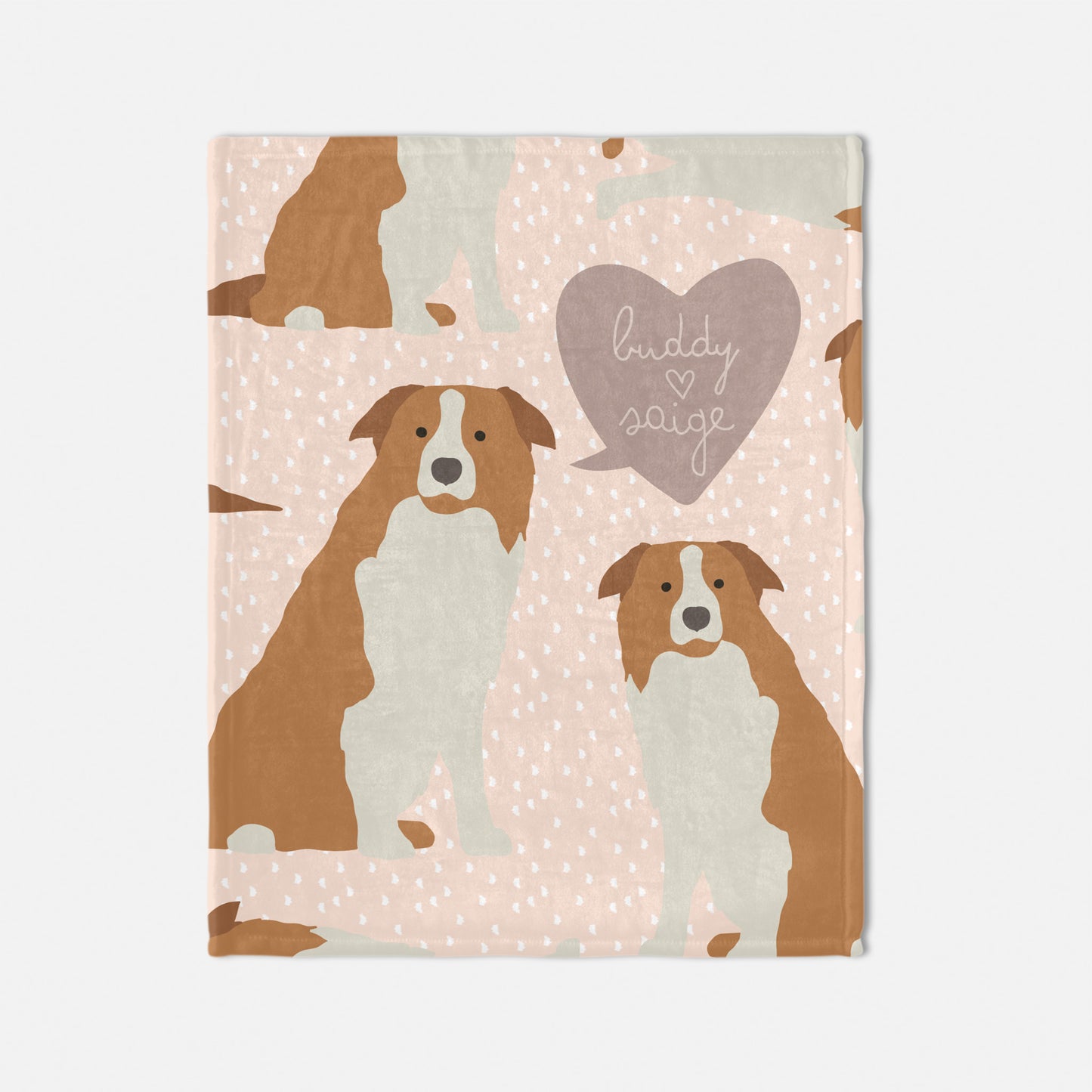 Border Collie Dog Personalized Baby Blanket