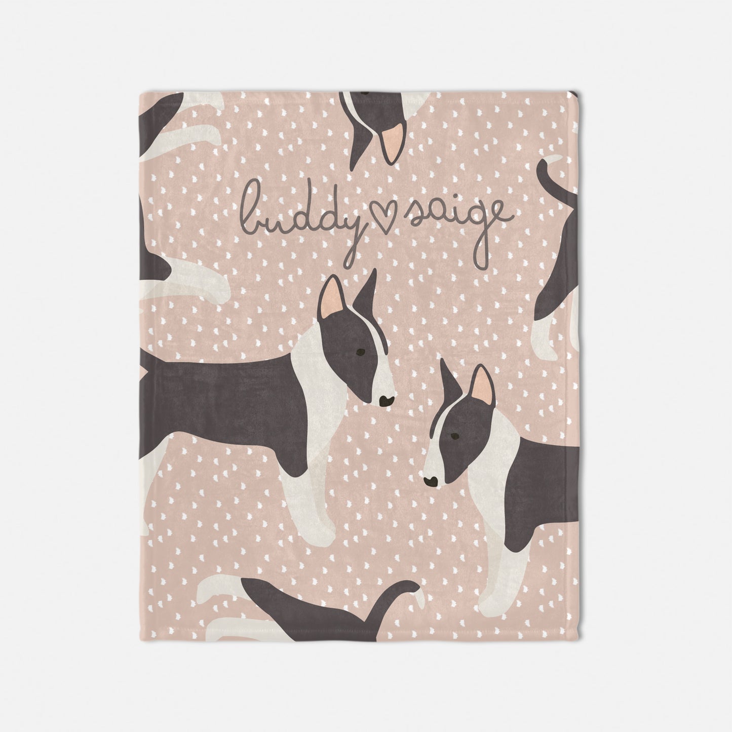 Bull Terrier Dog Personalized Baby Blanket