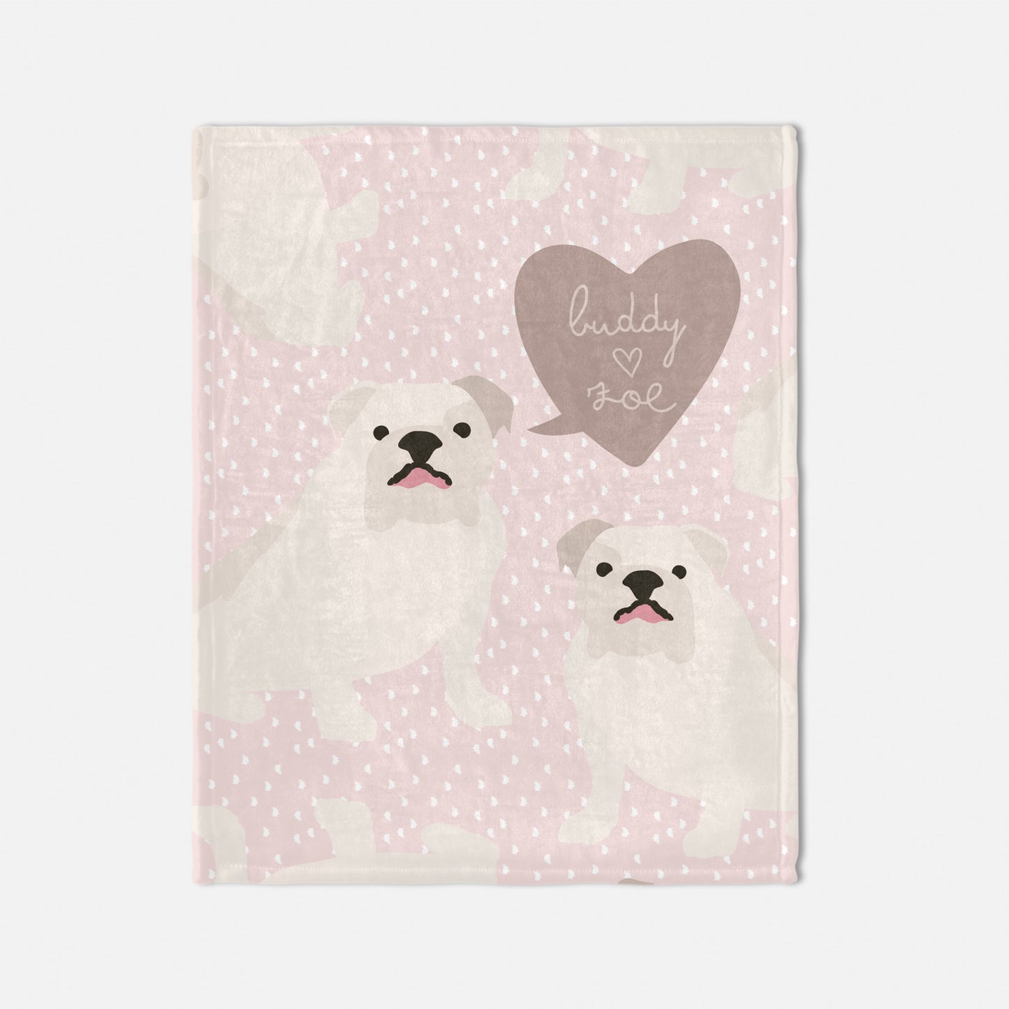 Bulldog dog Personalized Baby Blanket
