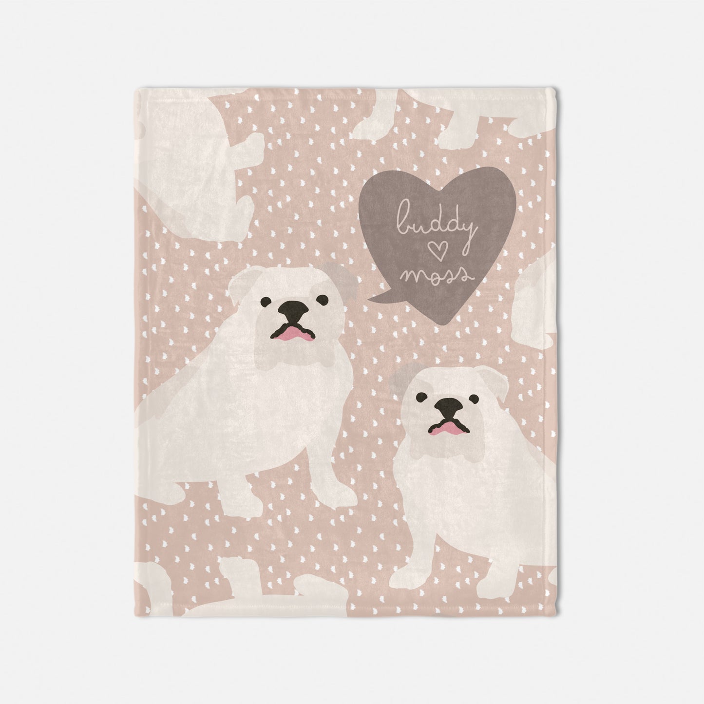 Bulldog dog Personalized Baby Blanket