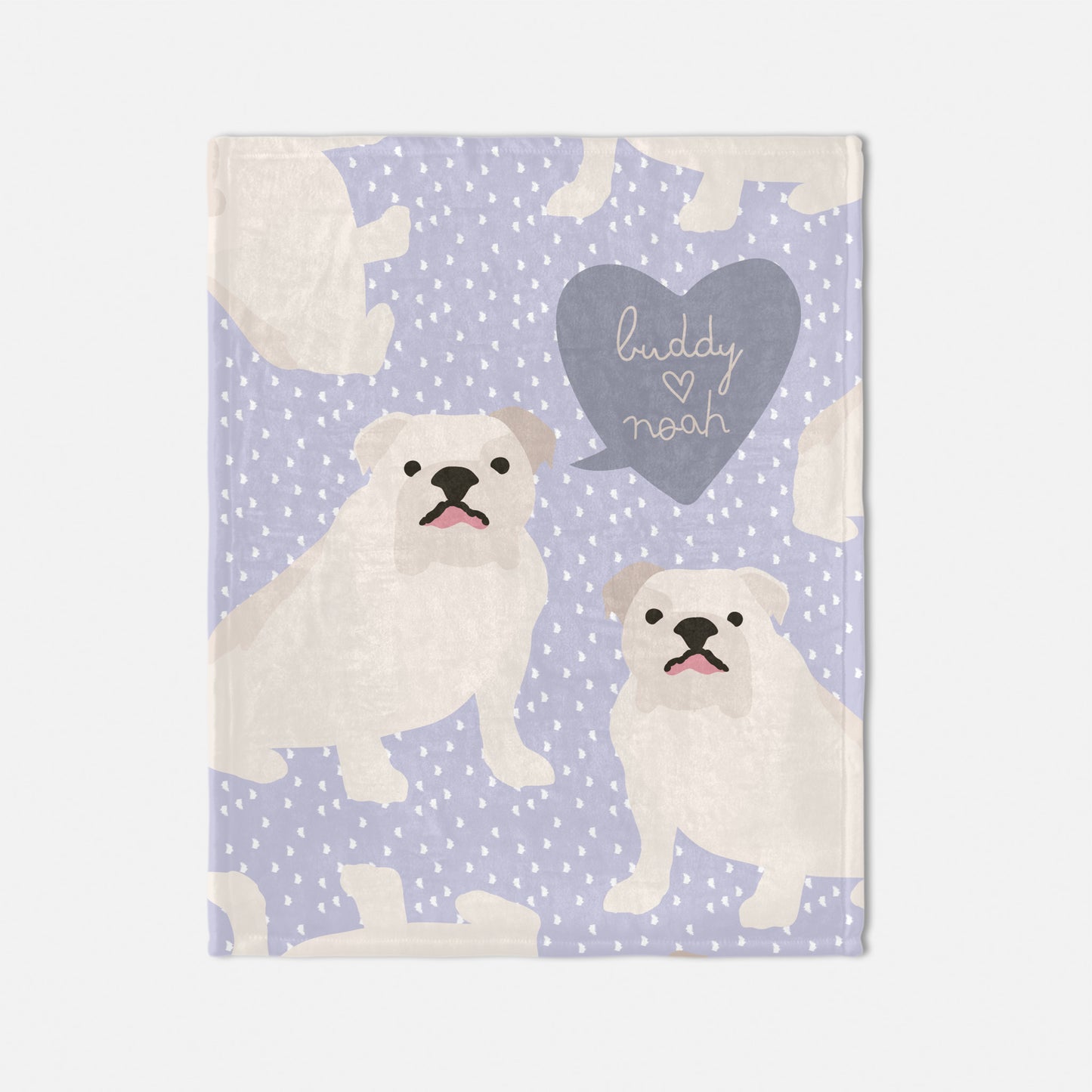 Bulldog dog Personalized Baby Blanket