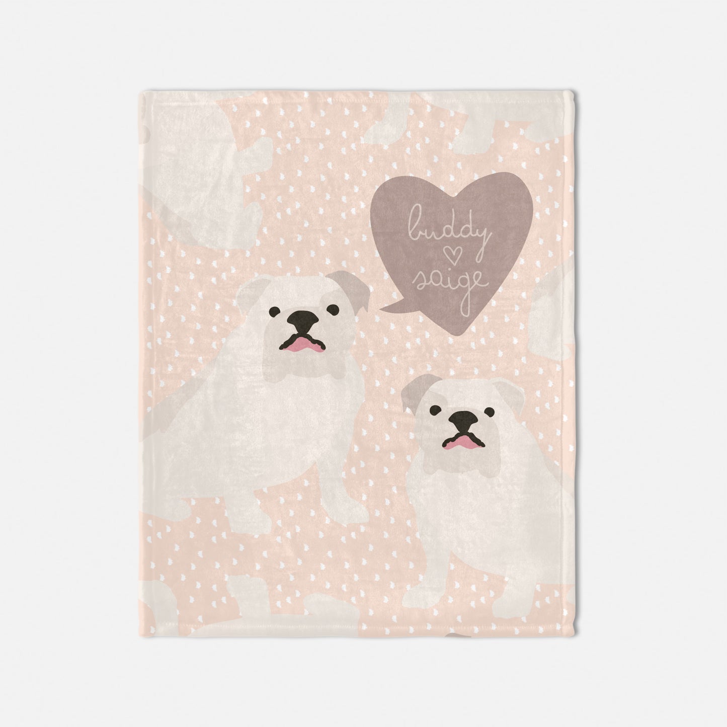 Bulldog dog Personalized Baby Blanket