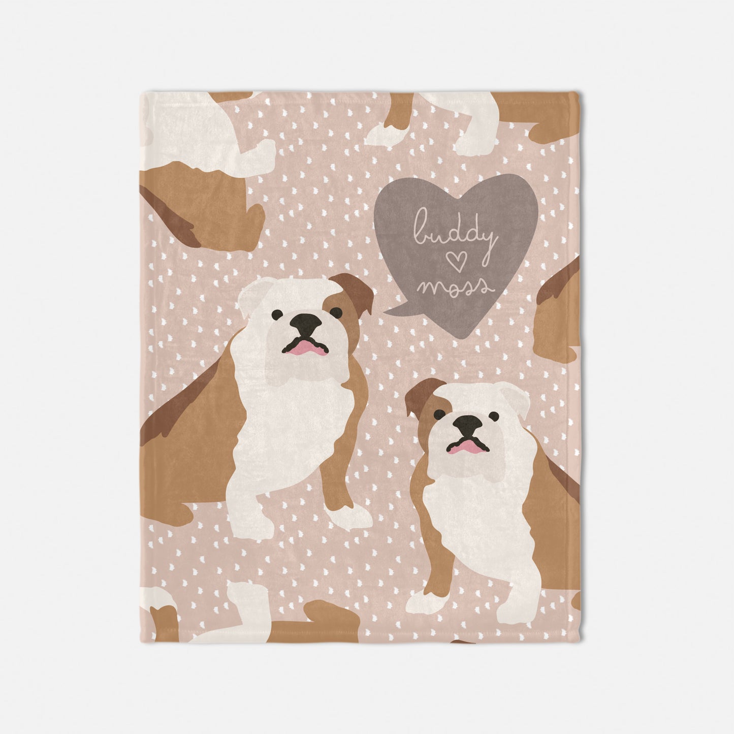 Bulldog dog Personalized Baby Blanket