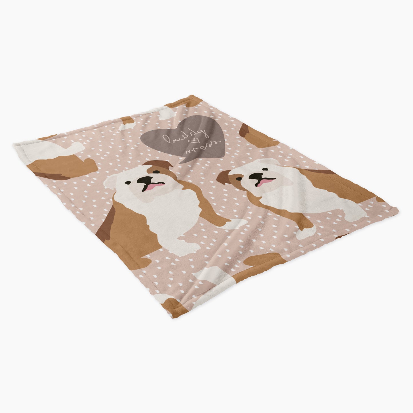 Bulldog dog Personalized Baby Blanket