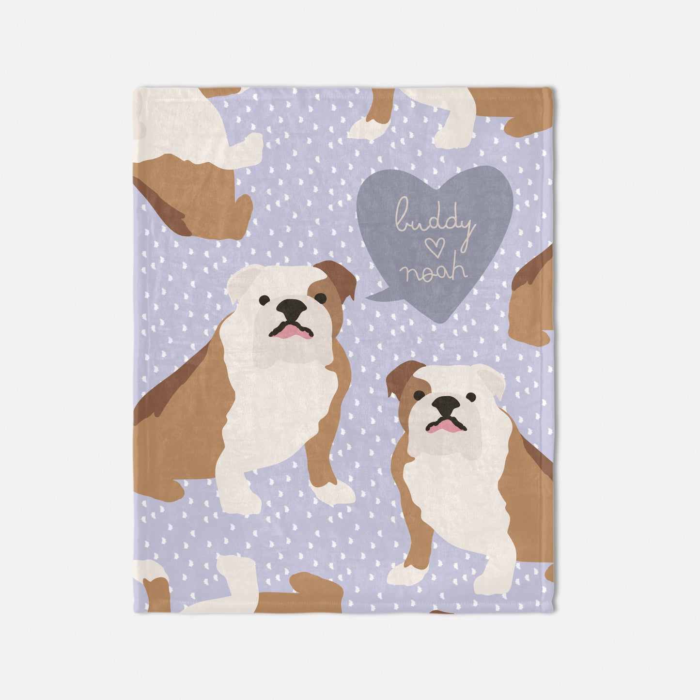 Bulldog dog Personalized Baby Blanket