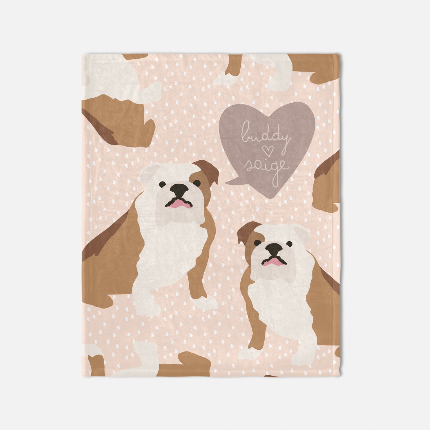 Bulldog dog Personalized Baby Blanket