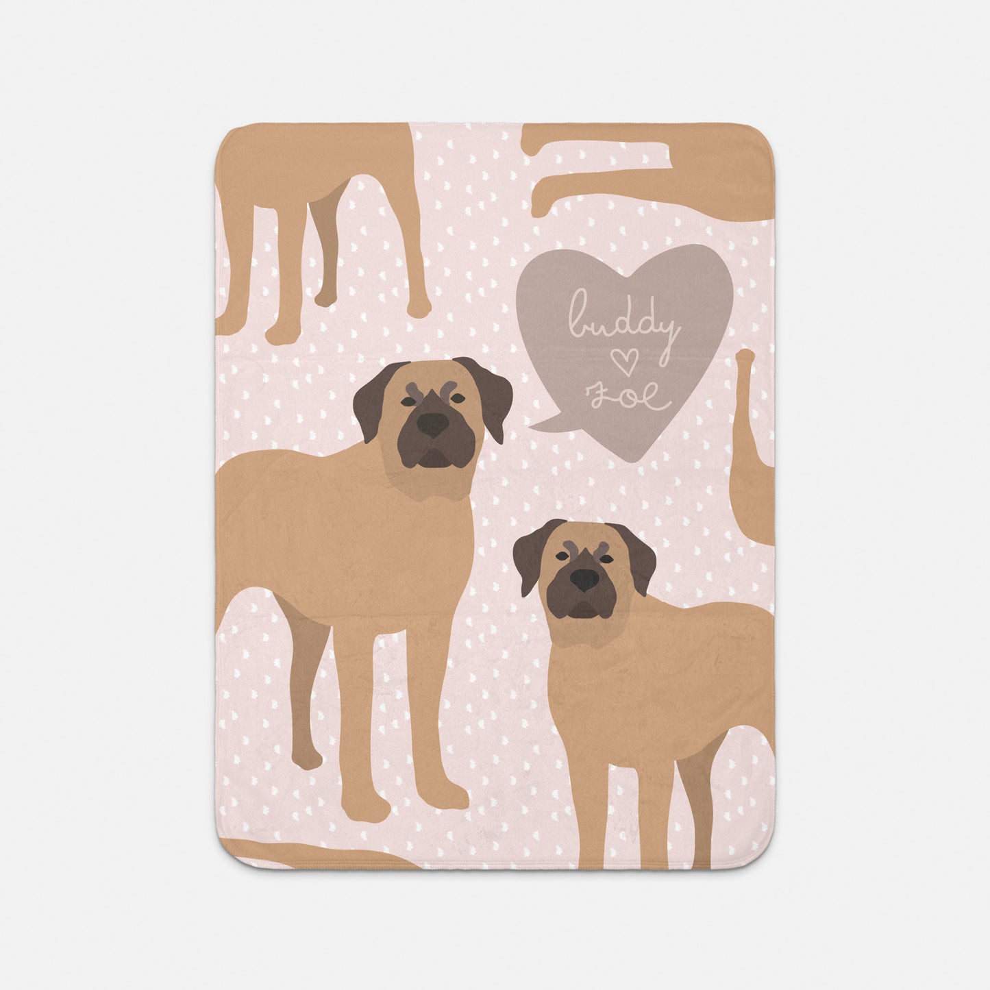 Bullmastiff Dog Personalized Sherpa Baby Blanket