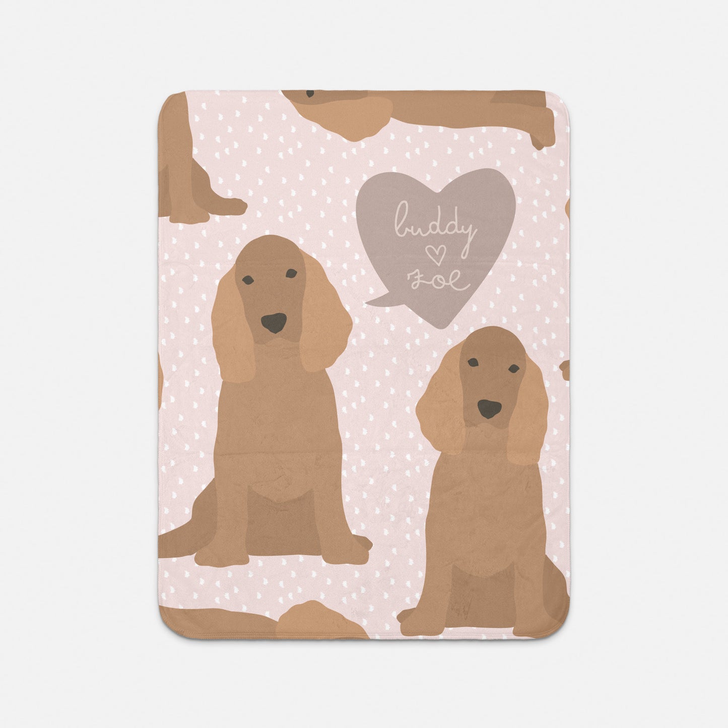 Cocker Spaniel Dog Personalized Sherpa Baby Blanket