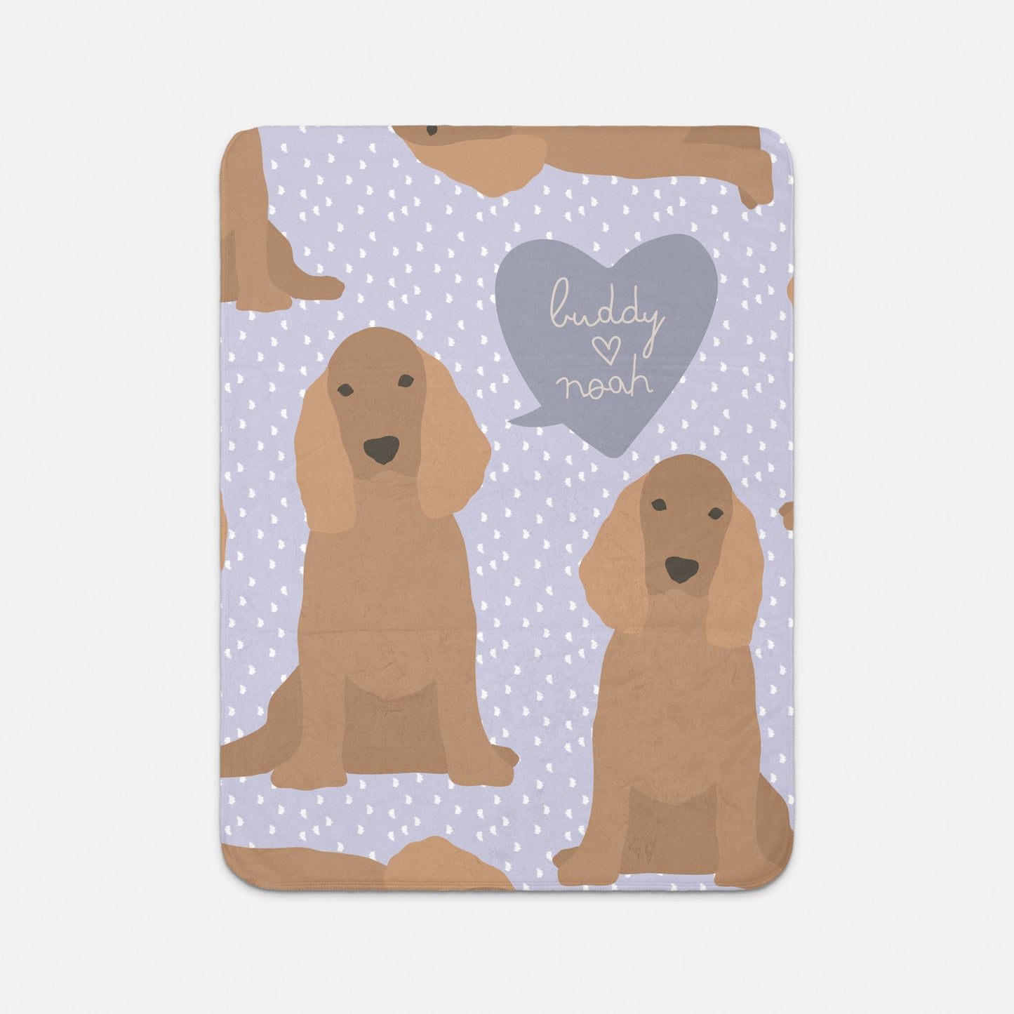 Cocker Spaniel Dog Personalized Sherpa Baby Blanket