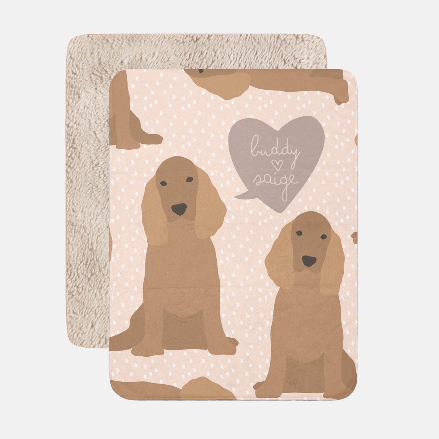Cocker Spaniel Dog Personalized Sherpa Baby Blanket