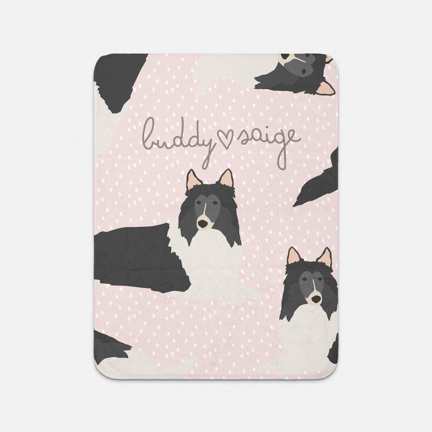 Collie Dog Personalized Sherpa Baby Blanket