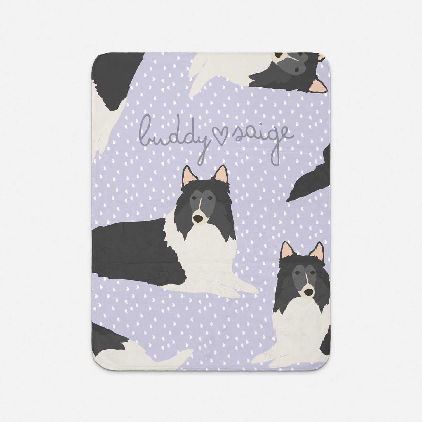 Collie Dog Personalized Sherpa Baby Blanket