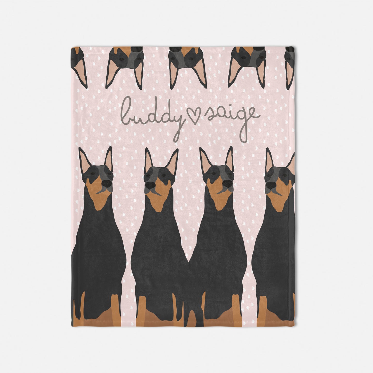 Dobberman Dog Personalized Baby Blanket