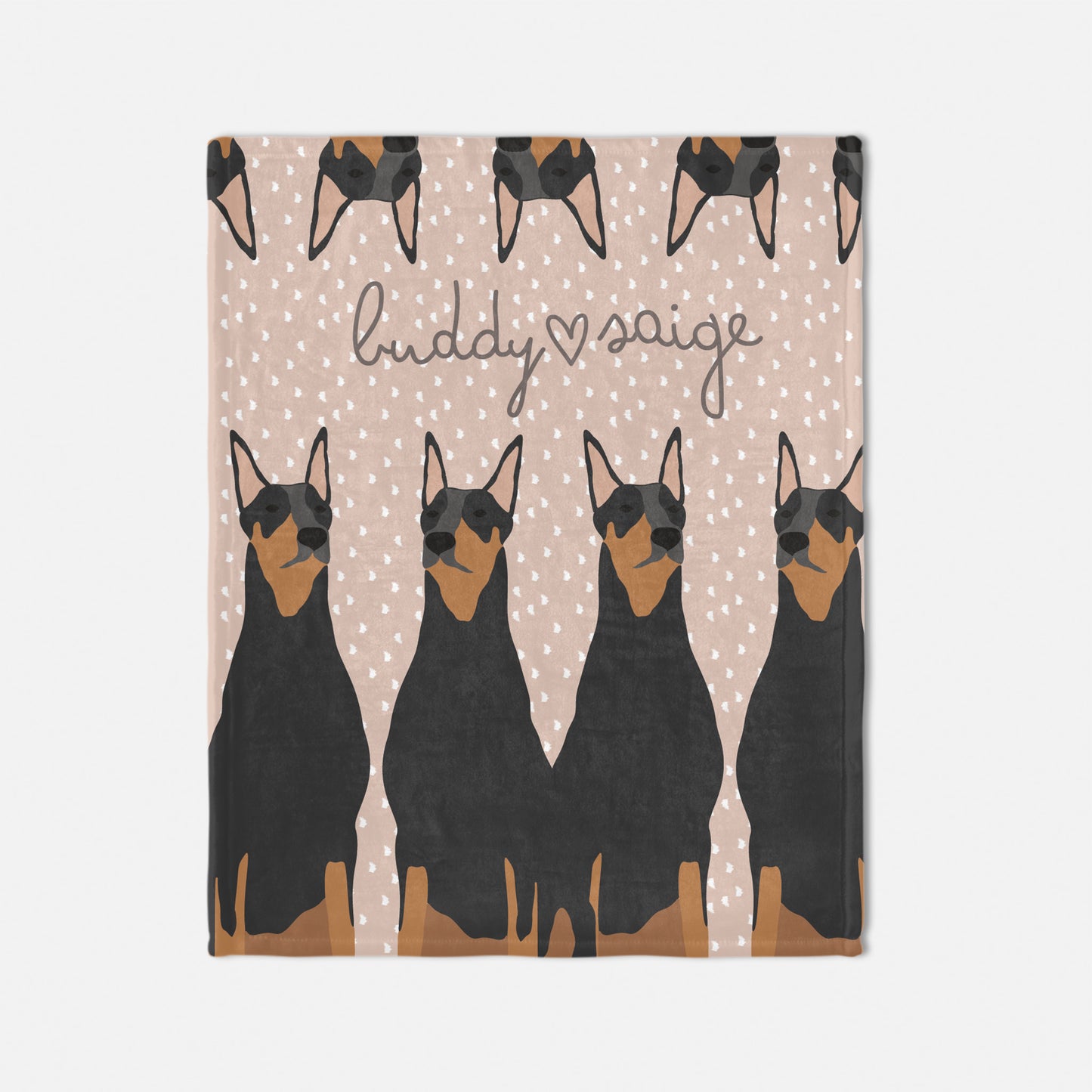 Dobberman Dog Personalized Baby Blanket