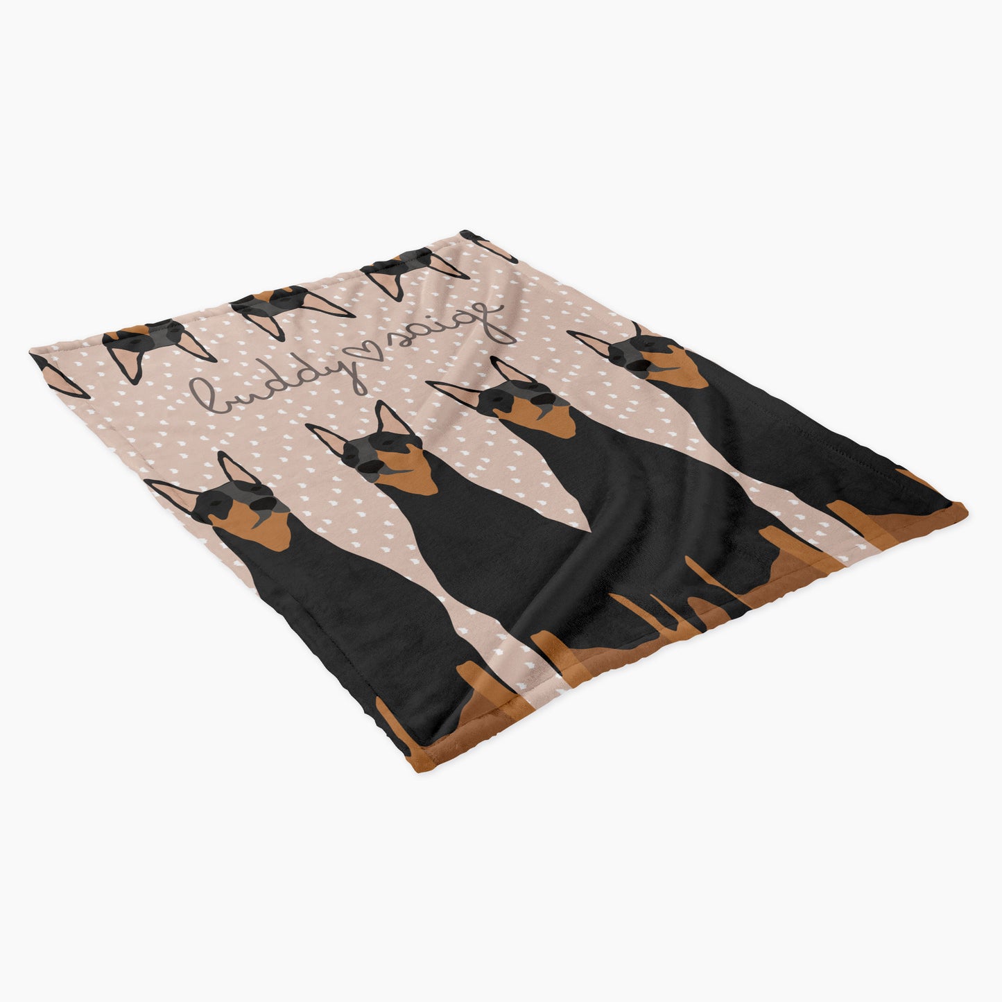 Dobberman Dog Personalized Baby Blanket