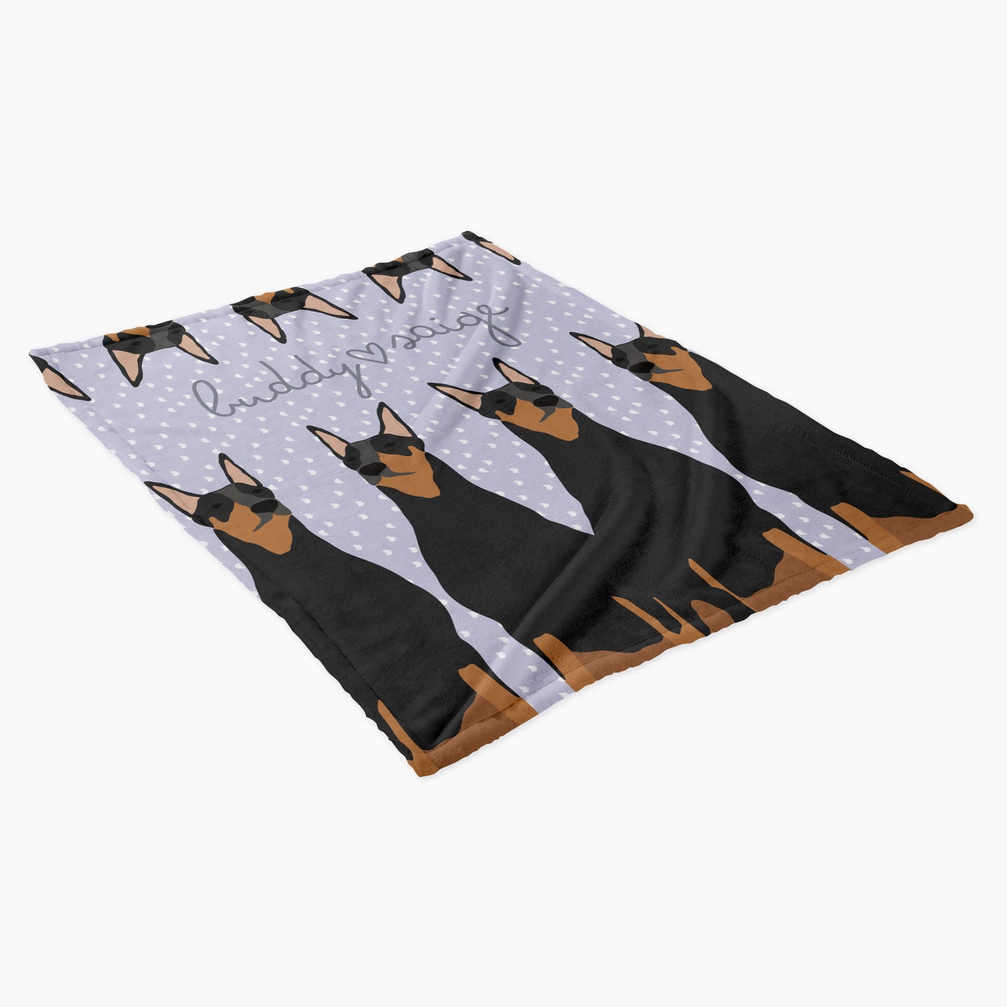 Dobberman Dog Personalized Baby Blanket