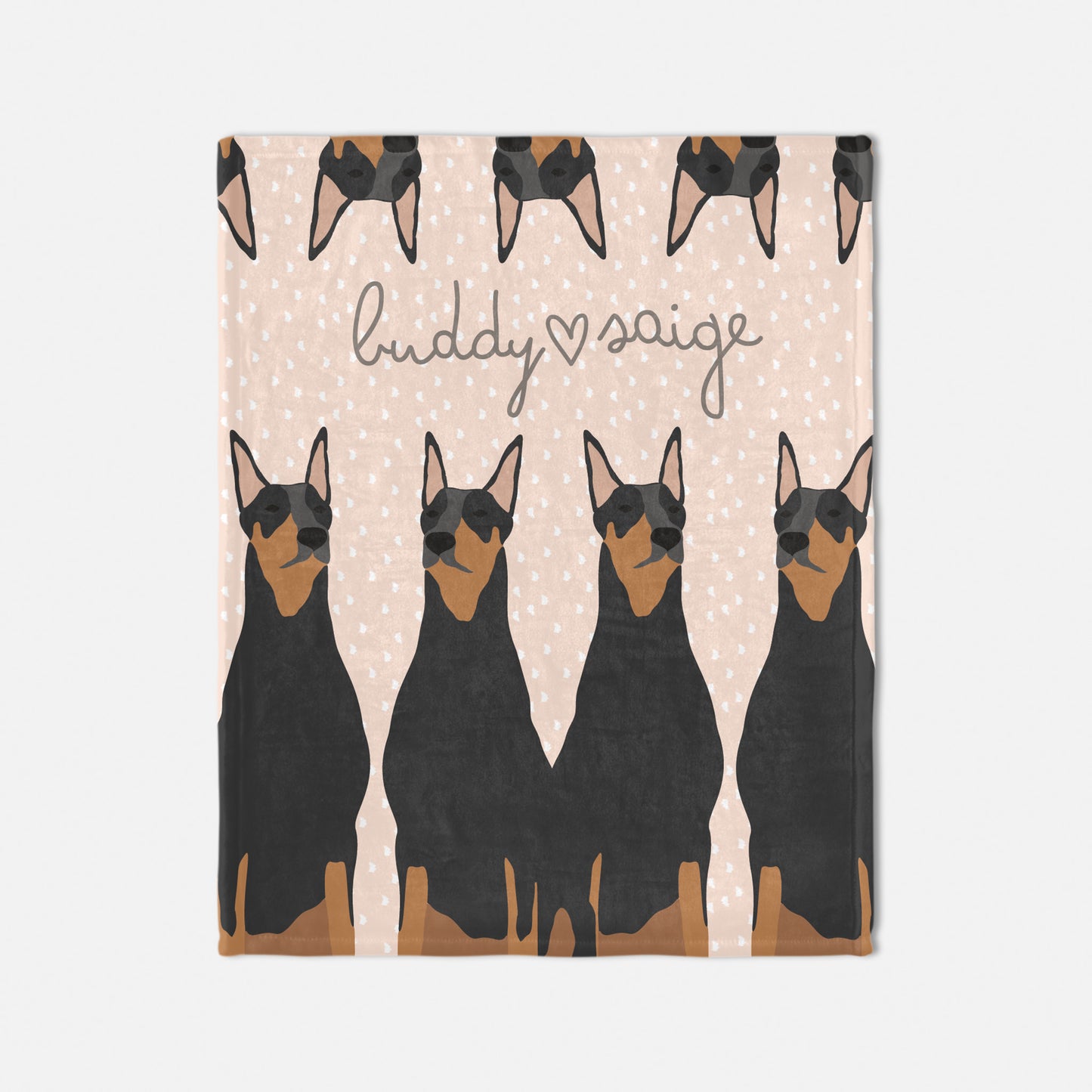 Dobberman Dog Personalized Baby Blanket