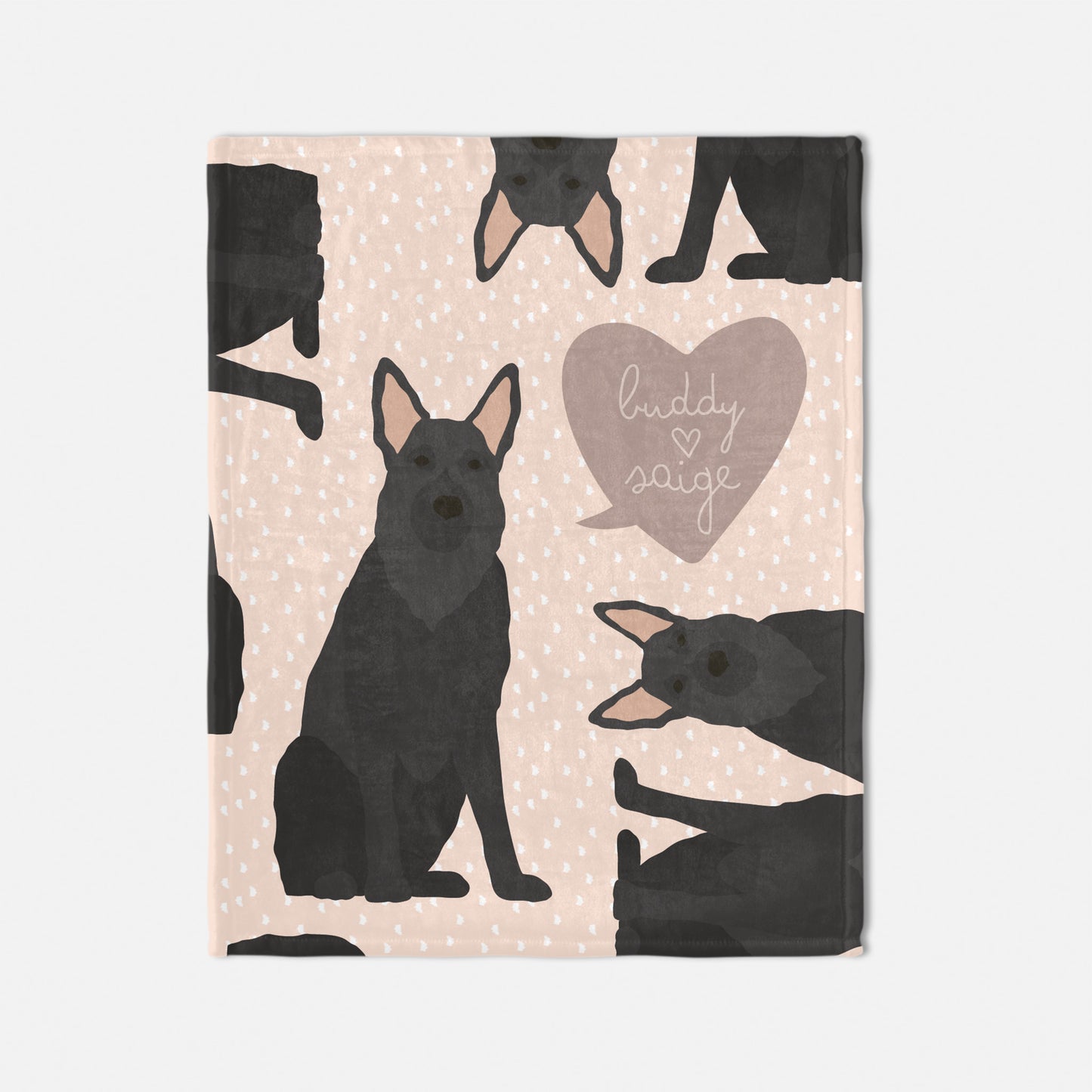 German Shepherd Dog Personalized Baby Blanket