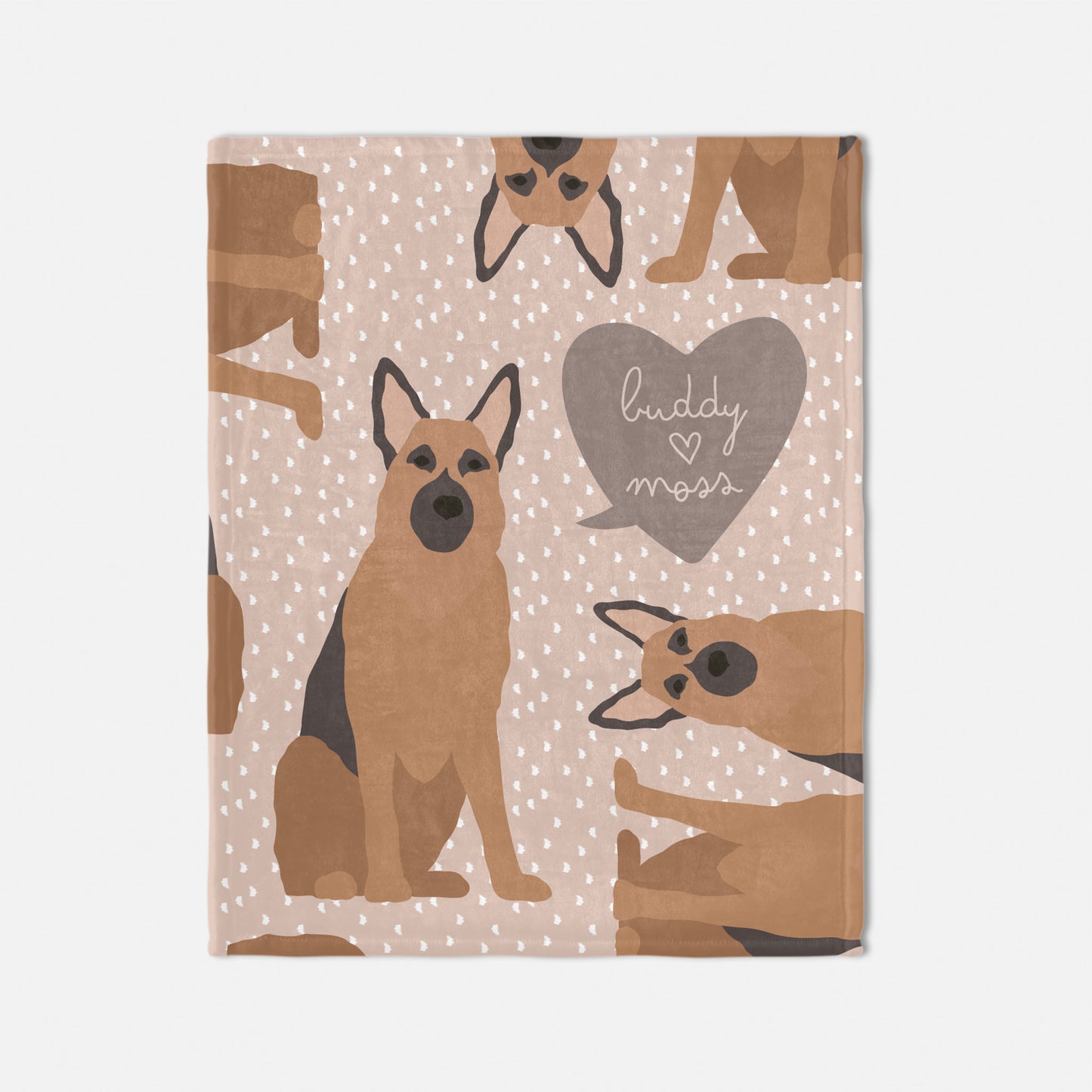 German Shepherd Dog Personalized Baby Blanket