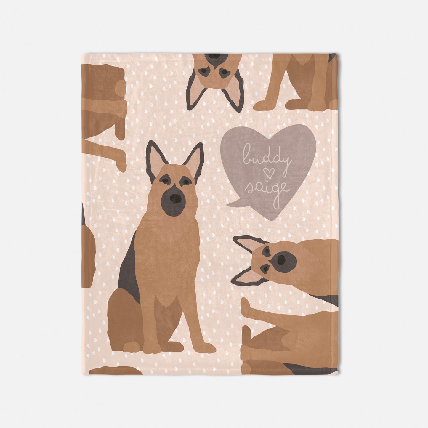 German Shepherd Dog Personalized Baby Blanket