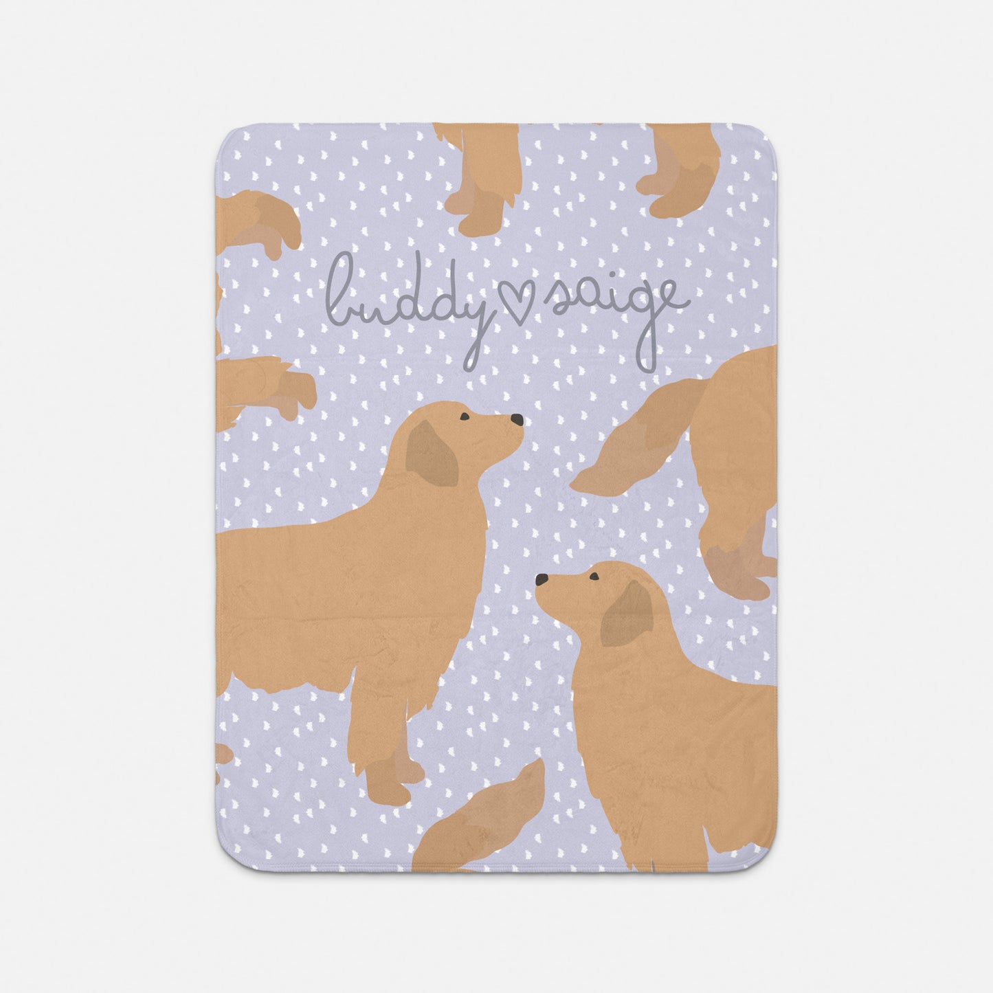 Golden Retriever Dog Personalized Sherpa Baby Blanket