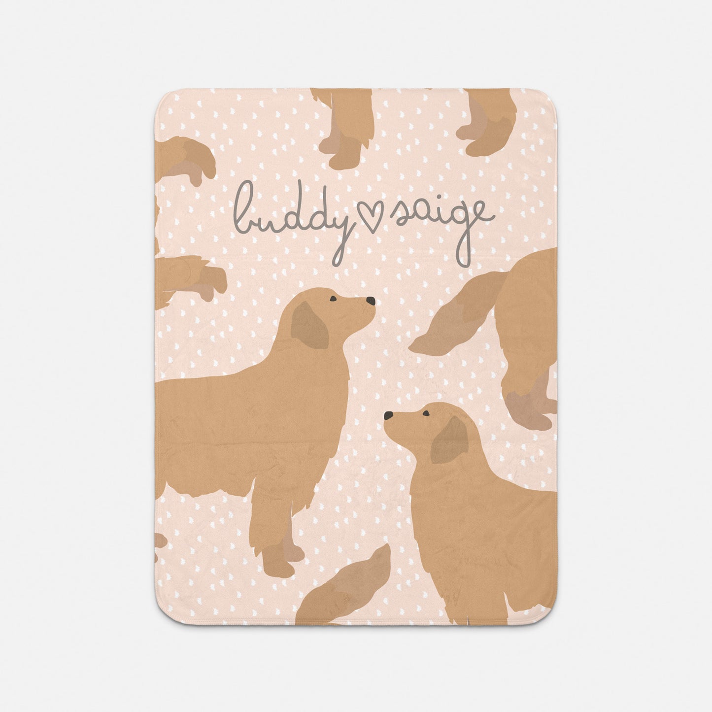 Golden Retriever Dog Personalized Sherpa Baby Blanket
