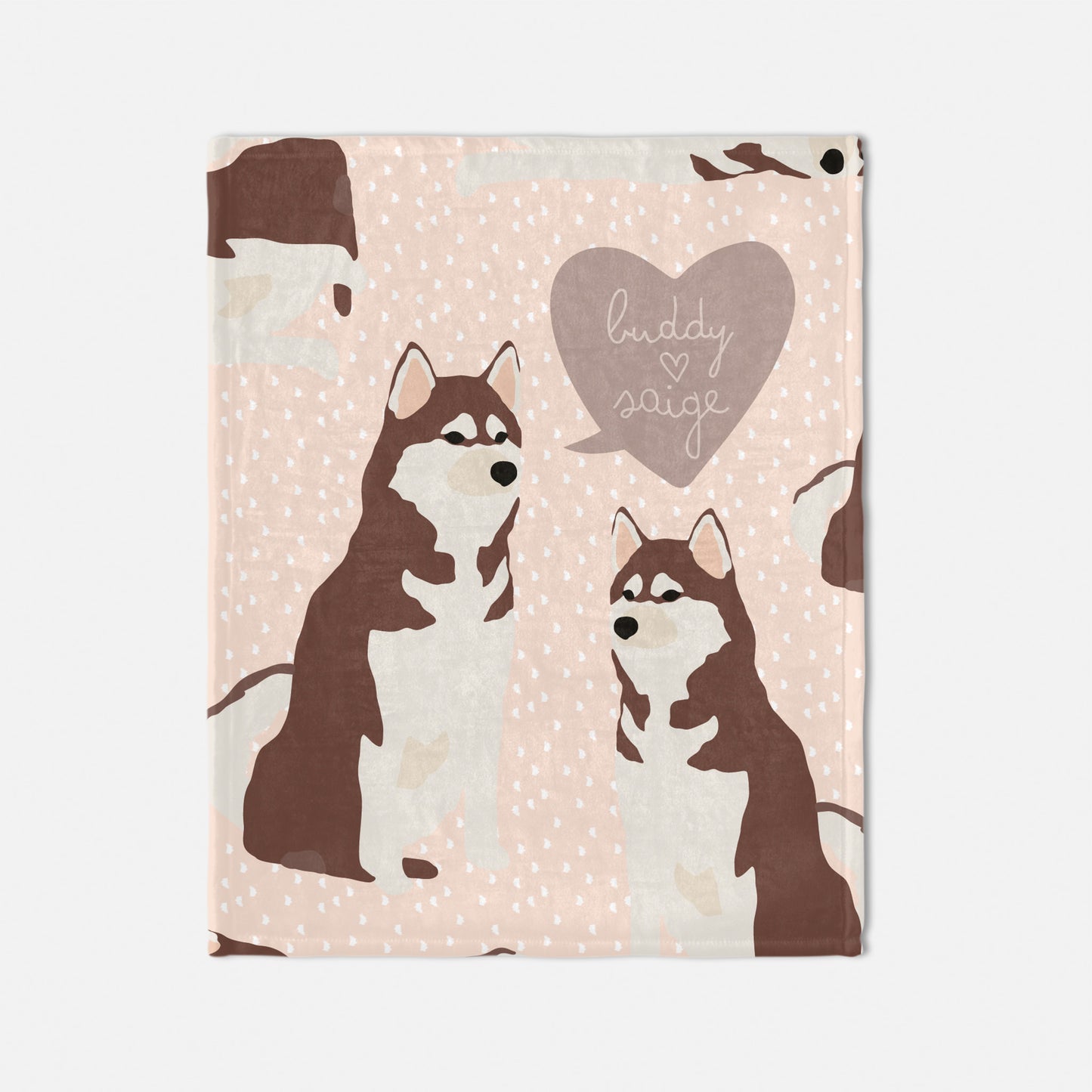 Husky Dog Personalized Baby Blanket