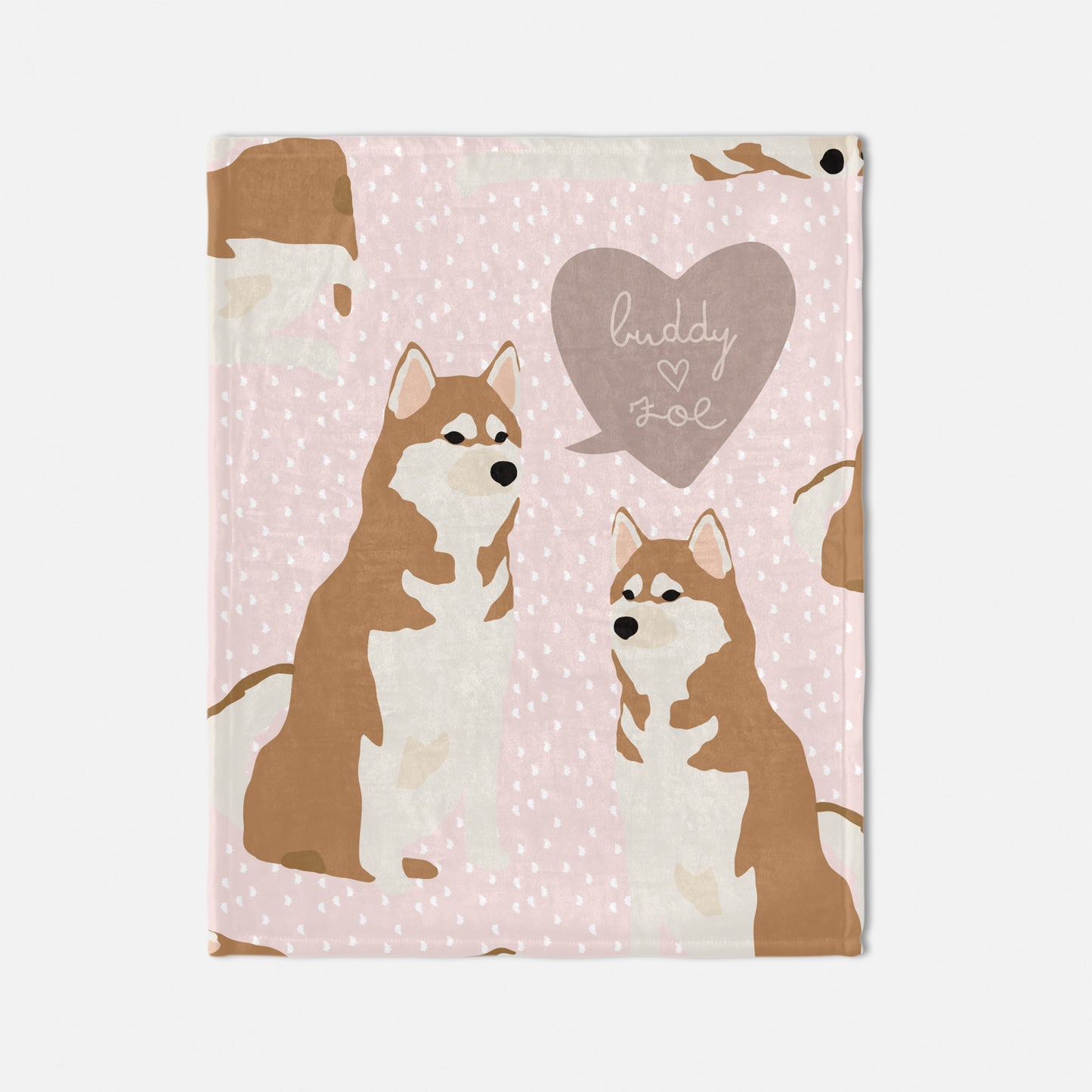 Husky Dog Personalized Baby Blanket