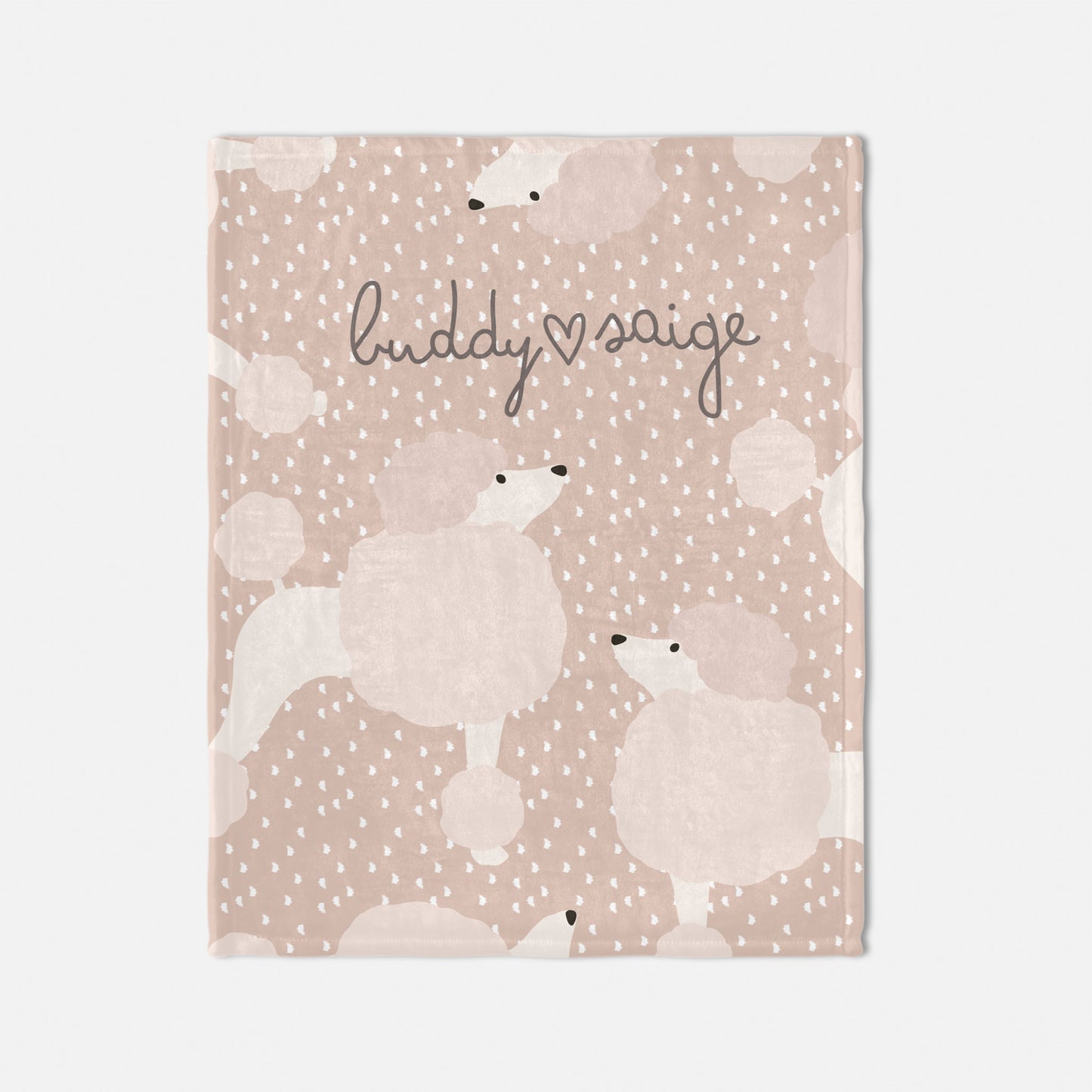 Poodle Dog Lion Cut Personalized Baby Blanket