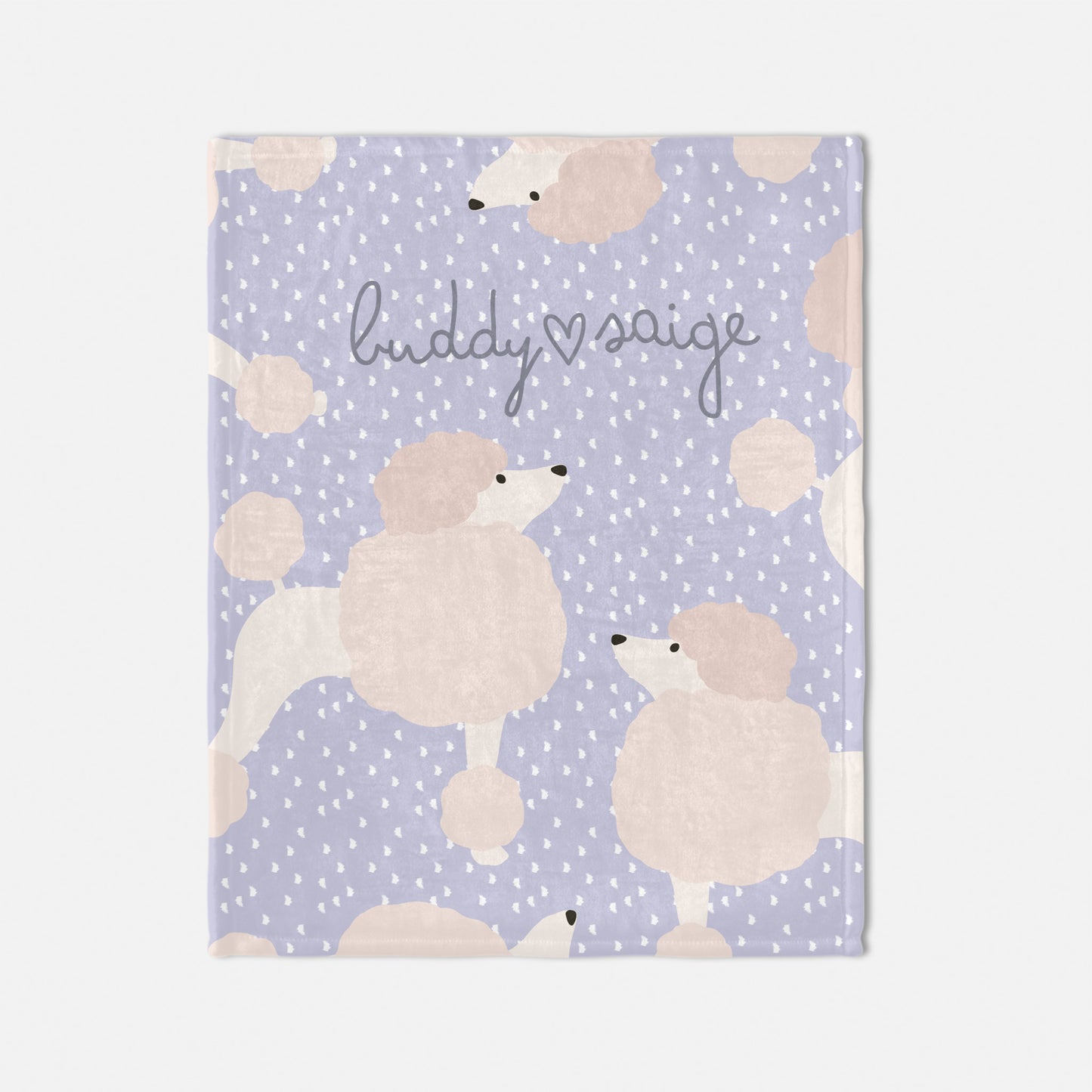 Poodle Dog Lion Cut Personalized Baby Blanket
